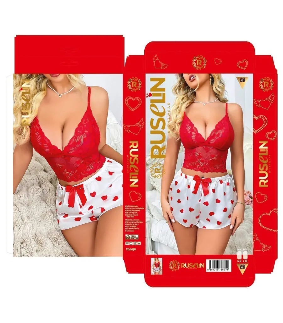Ruselin Saten Şortlu Takım RSL2218