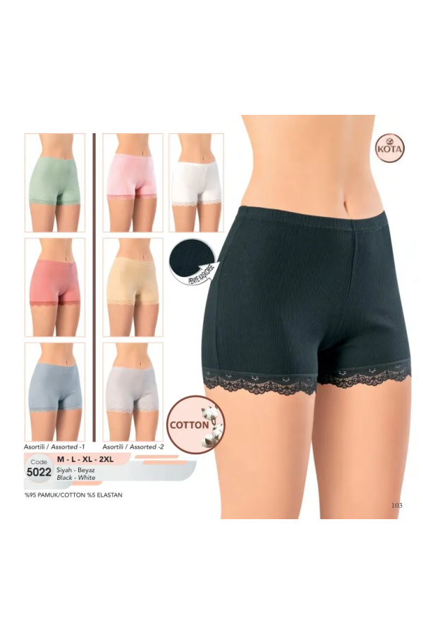 Kota 5022 Pamuk Boxer Dantel Paça