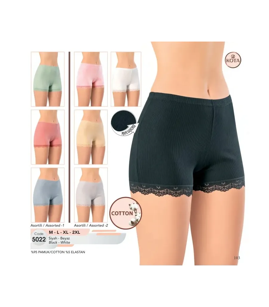 Kota 5022 Pamuk Boxer Dantel Paça
