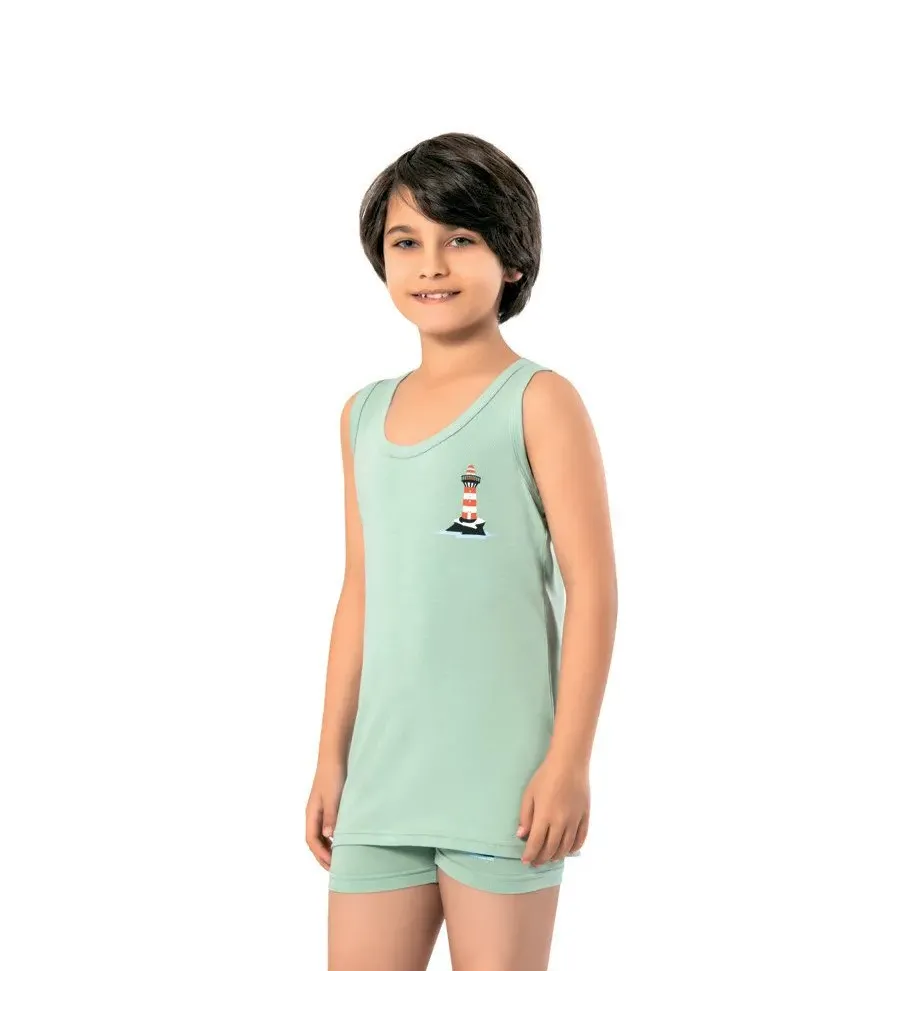 Kota 1028 Baskı Asortili Geniş Askılı Penye Atlet