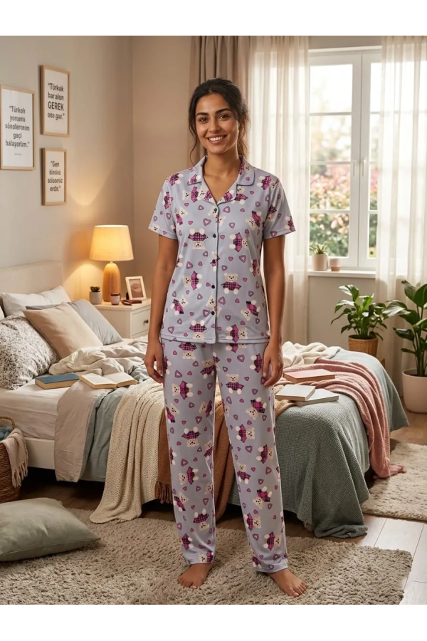 Elit Lüx Pegasus Kumaş İp Askılı Kadın Pijama Takımı