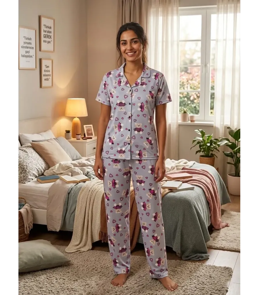 Elit Lüx Pegasus Kumaş İp Askılı Kadın Pijama Takımı