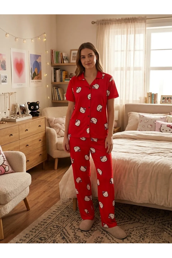 Elit Lüx Pegasus Kumaş İp Askılı Kadın Pijama Takımı