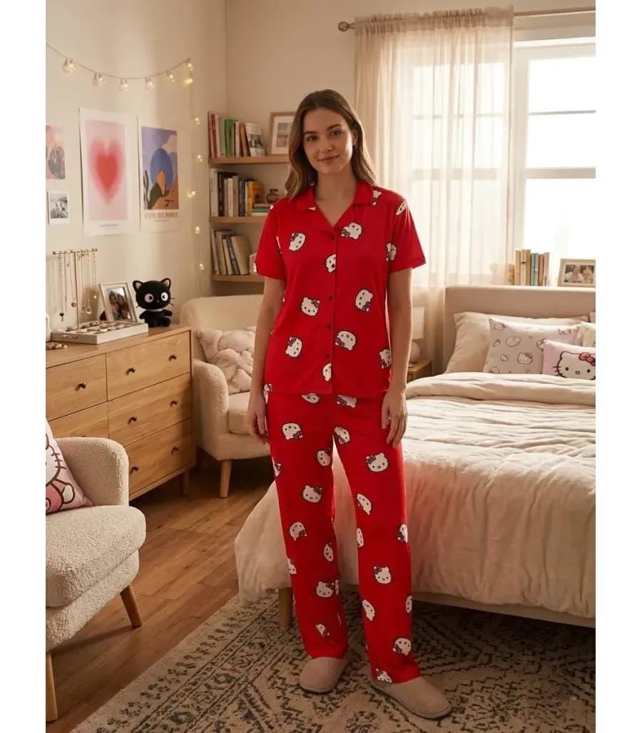 Elit Lüx Pegasus Kumaş İp Askılı Kadın Pijama Takımı
