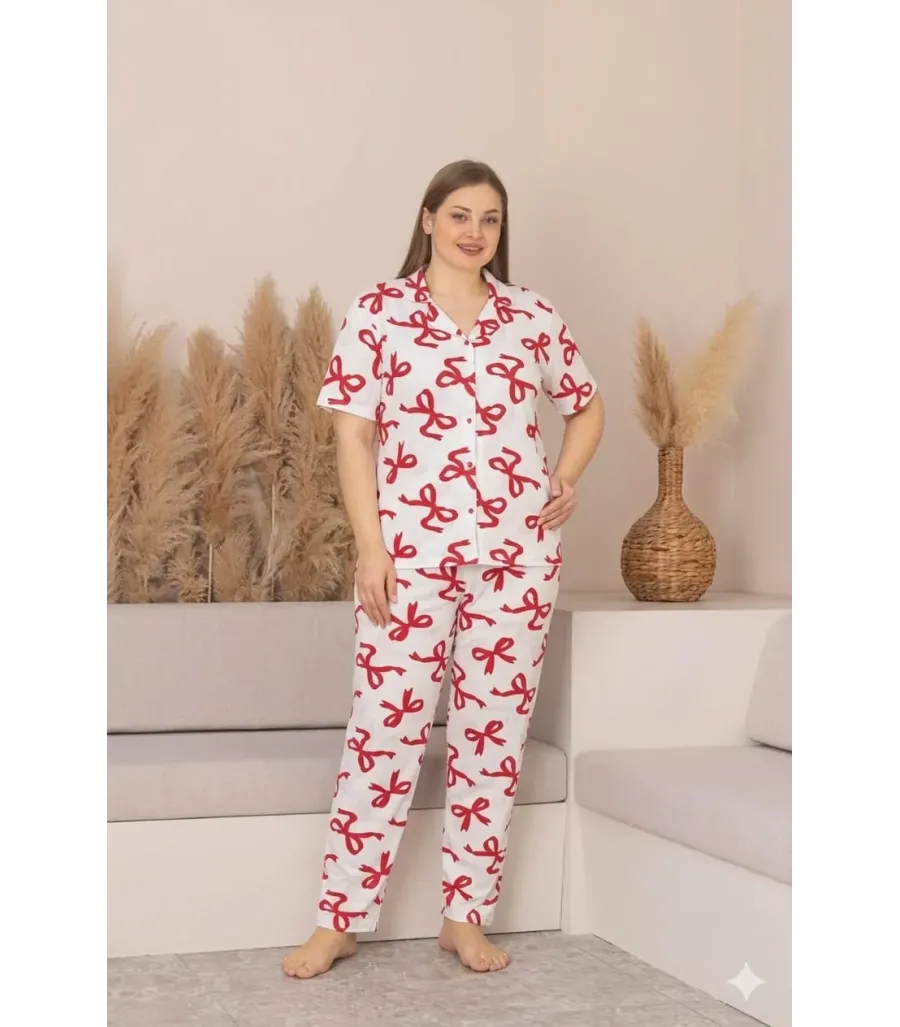 Elit Lüx Pegasus Kumaş İp Askılı Kadın Pijama Takımı Battal