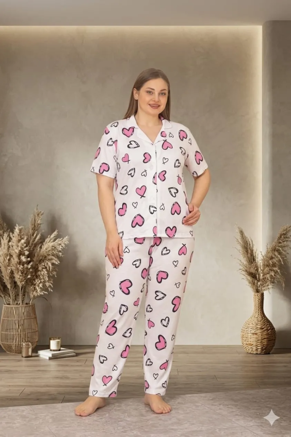 Elit Lüx Pegasus Kumaş İp Askılı Kadın Pijama Takımı Battal
