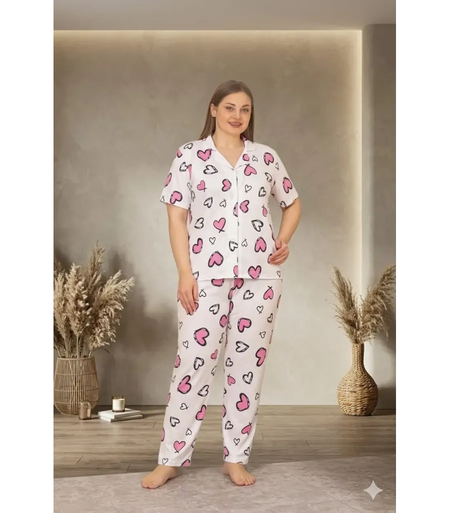 Elit Lüx Pegasus Kumaş İp Askılı Kadın Pijama Takımı Battal