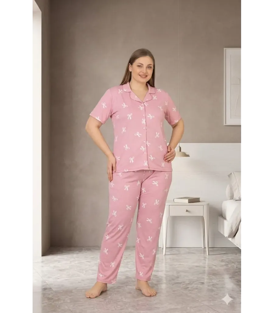 Elit Lüx Pegasus Kumaş İp Askılı Kadın Pijama Takımı Battal