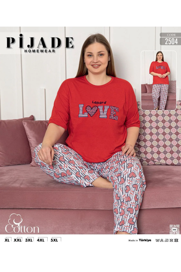 KSM Kadın Kısa Kol Battal Pijama Takımı KSM3