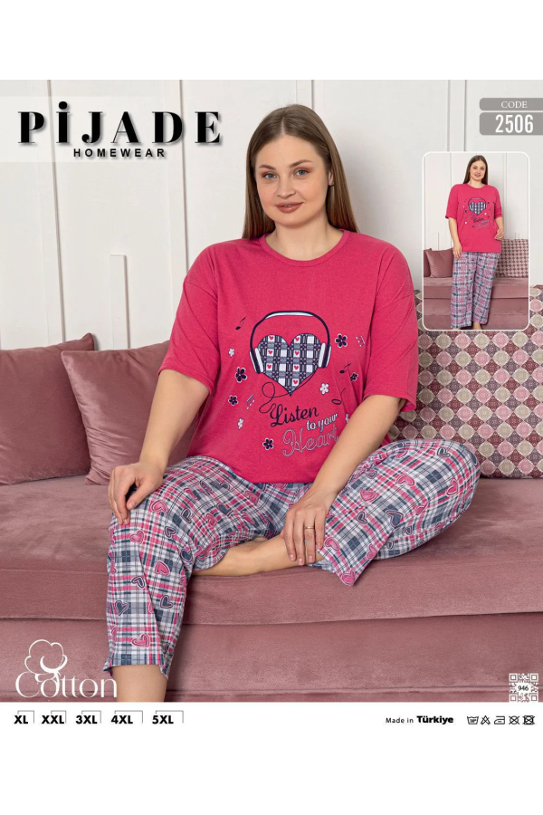 KSM Kadın Kısa Kol Battal Pijama Takımı KSM5