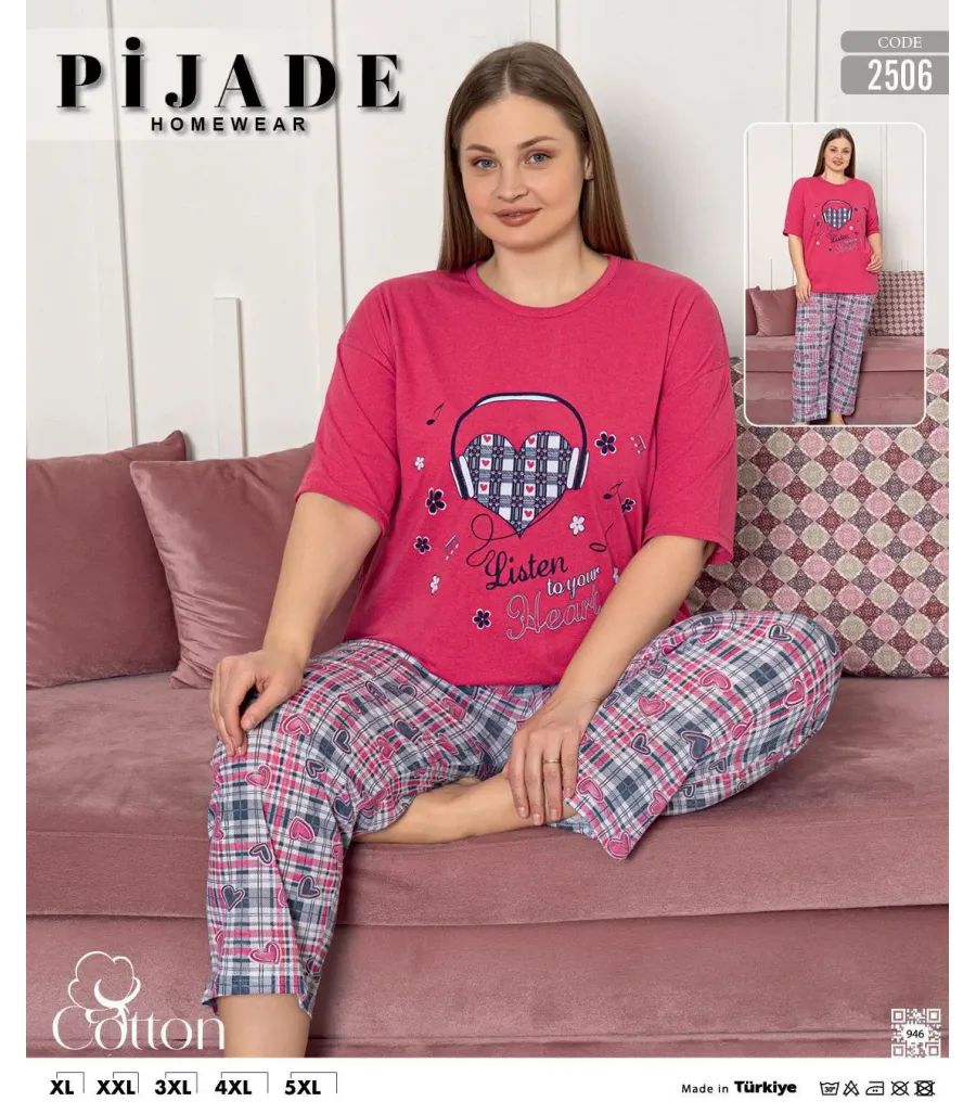 KSM Kadın Kısa Kol Battal Pijama Takımı KSM5
