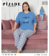 KSM Kadın Kısa Kol Battal Pijama Takımı KSM8
