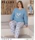 KSM Kadın Uzun Kol Battal Pijama Takımı KSM16