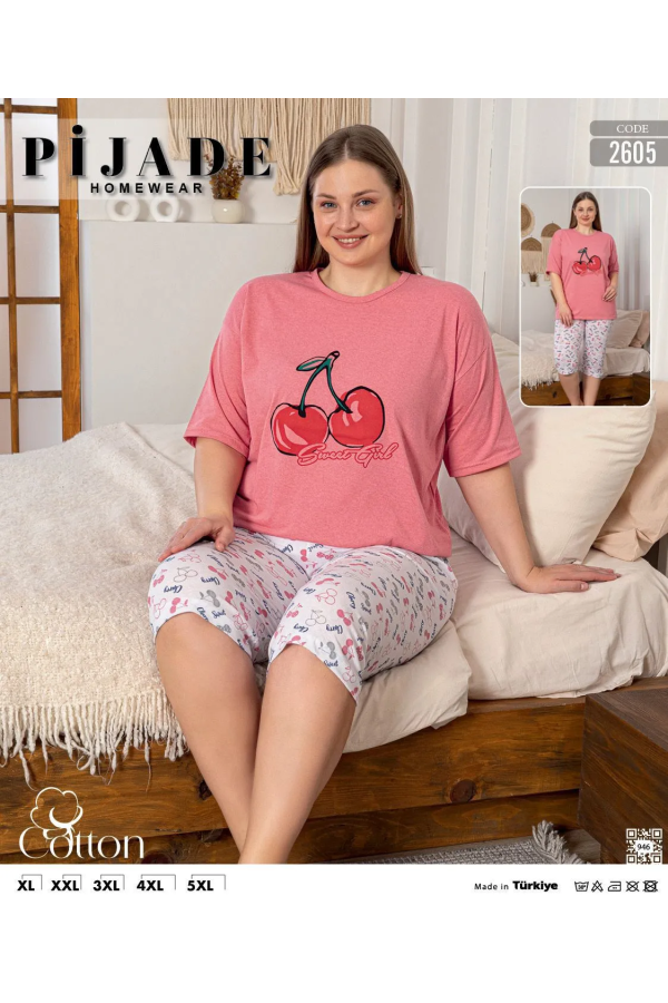 KSM Kadın Kapri Battal Pijama Takımı KSM22