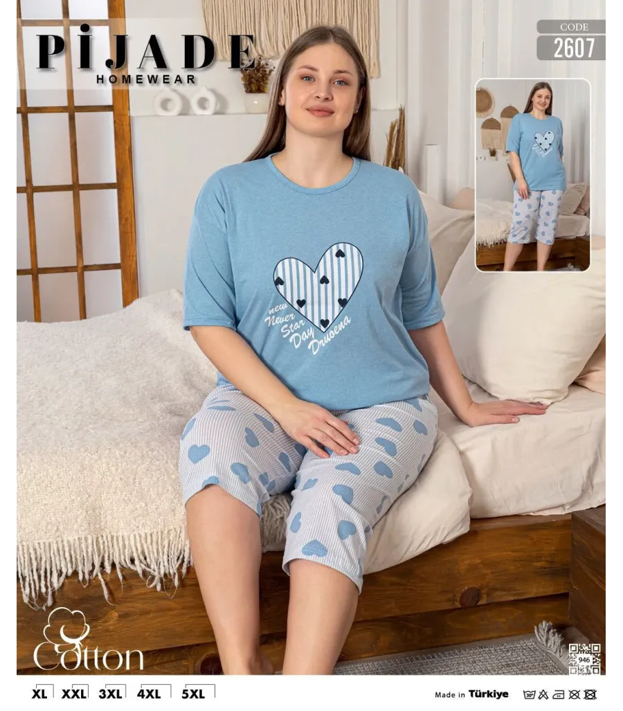 KSM Kadın Kapri Battal Pijama Takımı KSM23