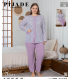 KSM Kadın Battal Düğmeli Pijama Takımı KSM41