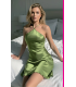 Nightlight Yeşil Saten Halter Yaka Gecelik 3854-1