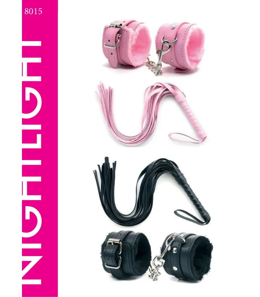 Nightlight Kürklü Kelepçe ve Kırbaç Seti 8015