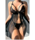Nightlight Siyah Dantelli Şifon Takım 7057