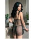 Nightlight Siyah Dantelli Şifon Gecelik 7013