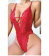 Nightlight Kırmızı Dantelli Kesikli Body 7006-1