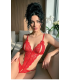 Nightlight Kırmızı Dantelli Kesikli Body 7001-2