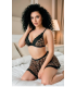 Nightlight Siyah Dantelli Leopar Etekli Takım 3852