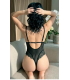 Nightlight Siyah Çizgili Fileli Body 3345