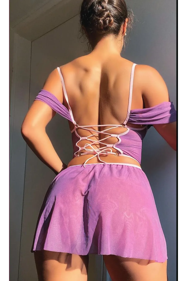 Nightlight 1064-1 Dantel İşlemeli Transparan Babydoll