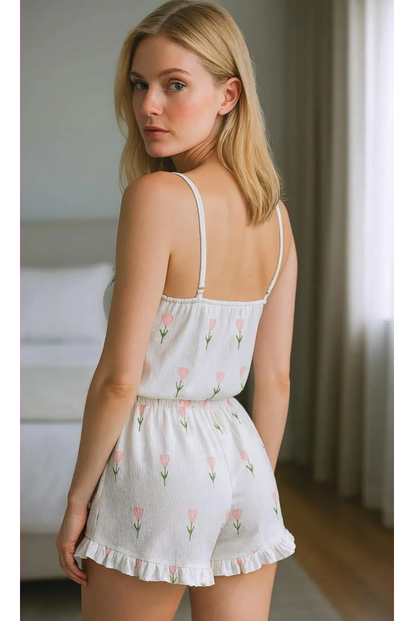 Nightlight 3757 Transparan Dantel Babydoll ve String Takımı