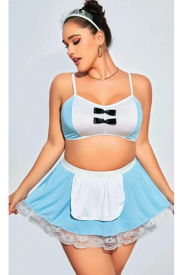 Nightlight 3603 Büyük Beden Transparan Dantel Babydoll Takımı