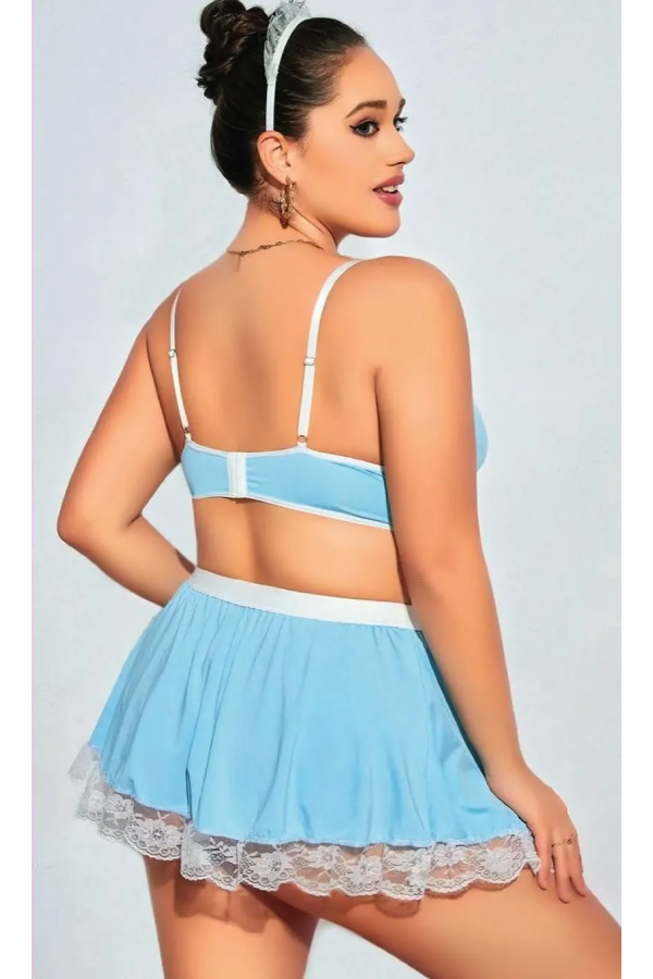 Nightlight 3603 Büyük Beden Transparan Dantel Babydoll Takımı