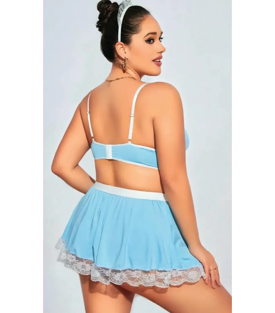 Nightlight 3603 Büyük Beden Transparan Dantel Babydoll Takımı