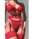 Nightlight 3405-2 Dantel İşlemeli Transparan Teddy Body