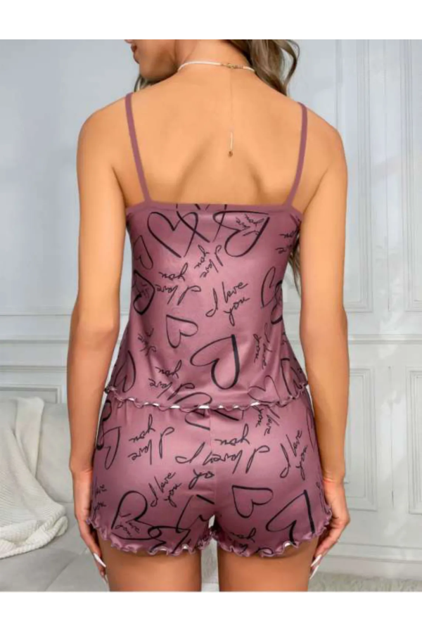 Passione Desenli Örme Şortlu Takım S-45