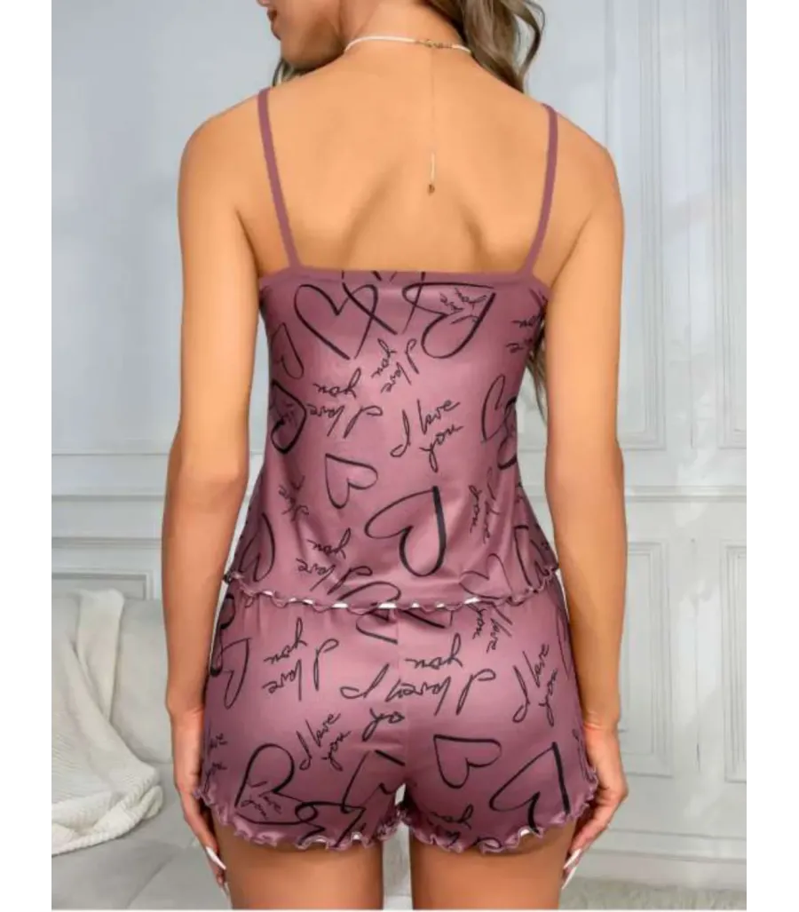 Passione Desenli Örme Şortlu Takım S-45