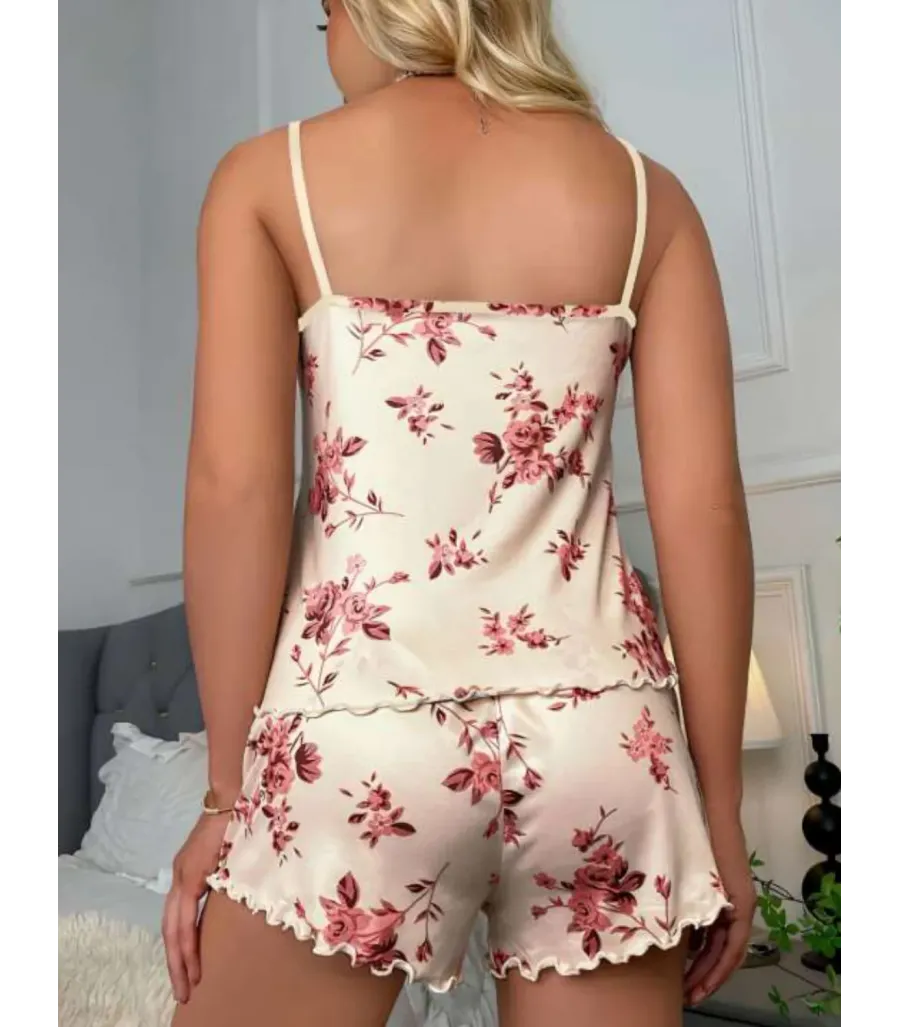 Passione Desenli Örme Şortlu Takım S-44