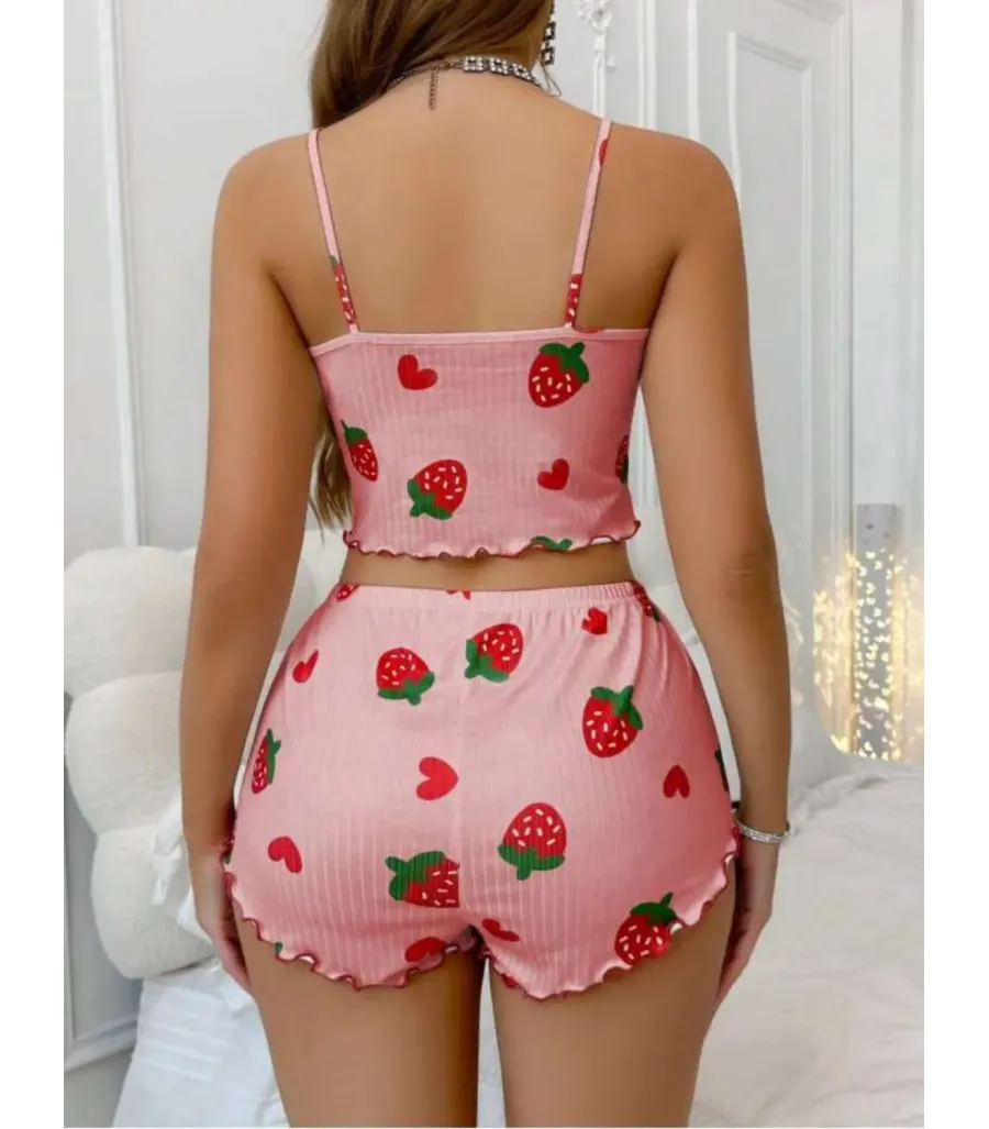 Passione Desenli Örme Şortlu Takım S-49
