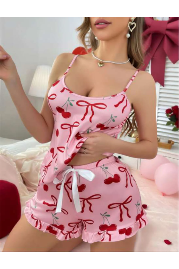 Passione Desenli Örme Şortlu Takım S-40