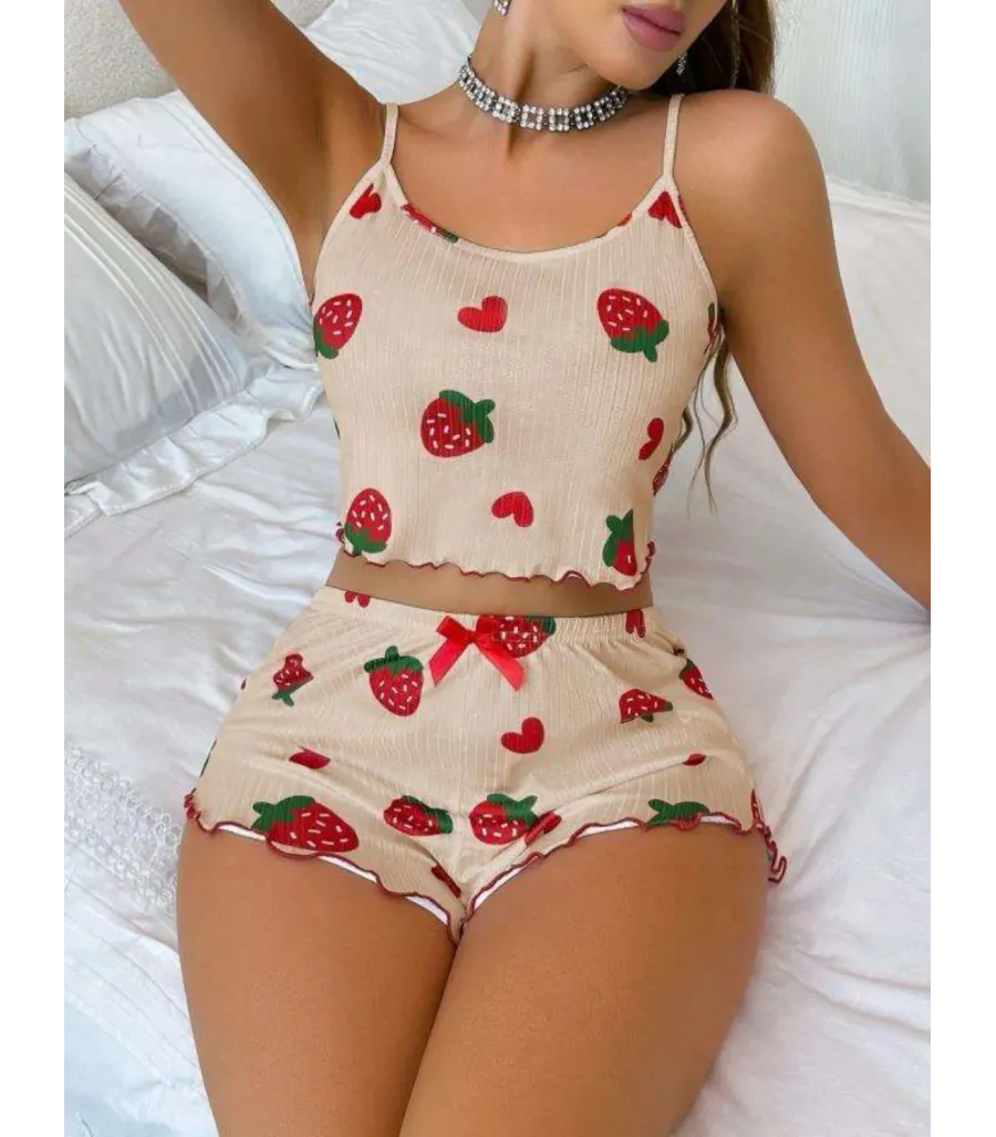 Passione Desenli Örme Şortlu Takım S-50