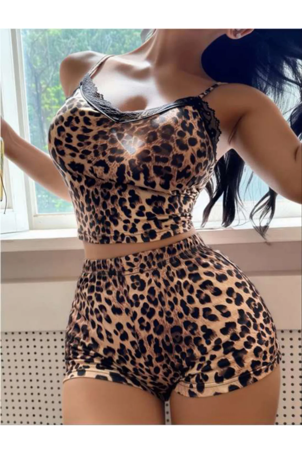 Passione Desenli Örme Şortlu Takım S-42