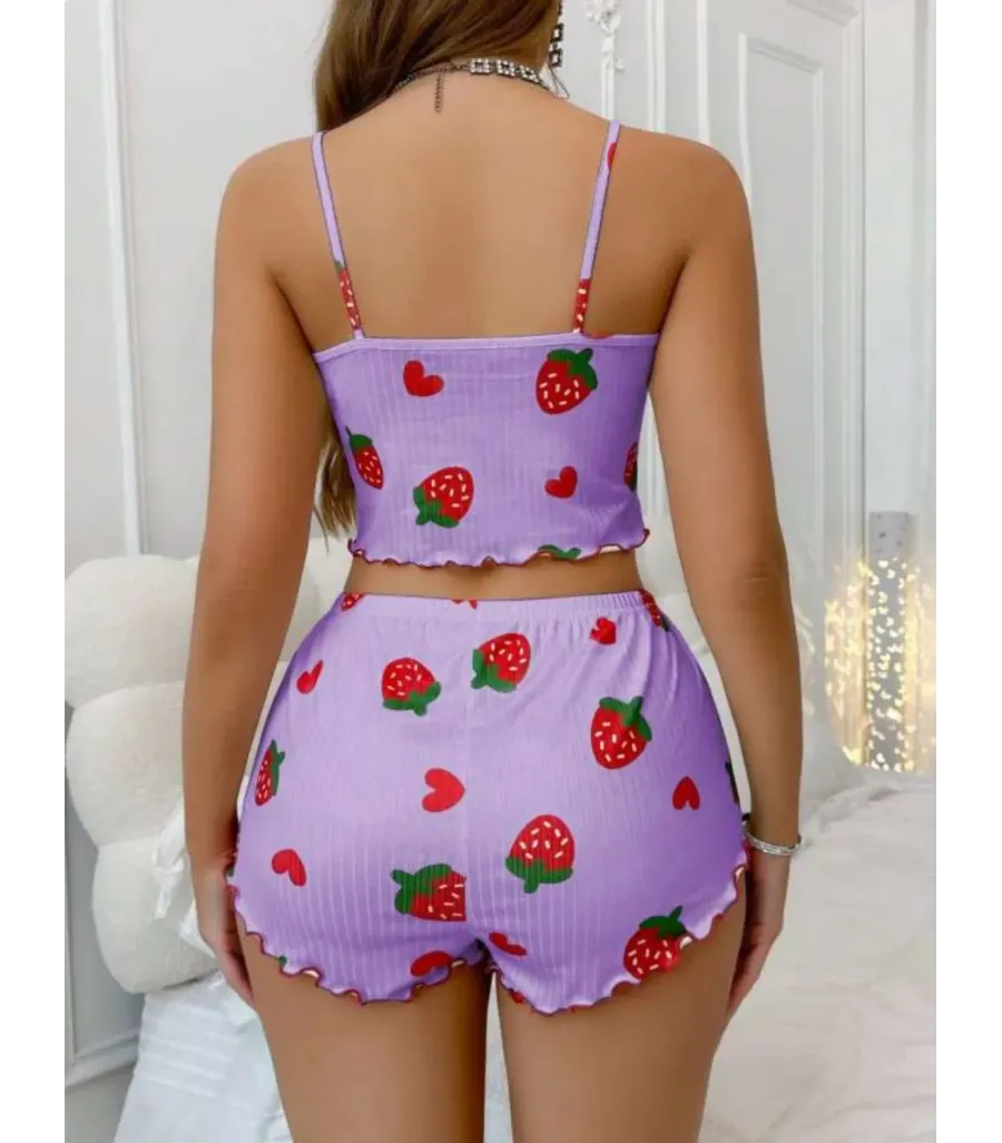 Passione Desenli Örme Şortlu Takım S-47