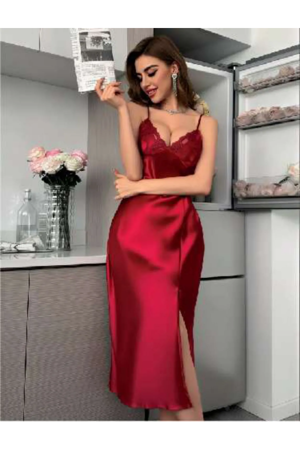 Passione Visatin Uzun Saten Gecelik 22001