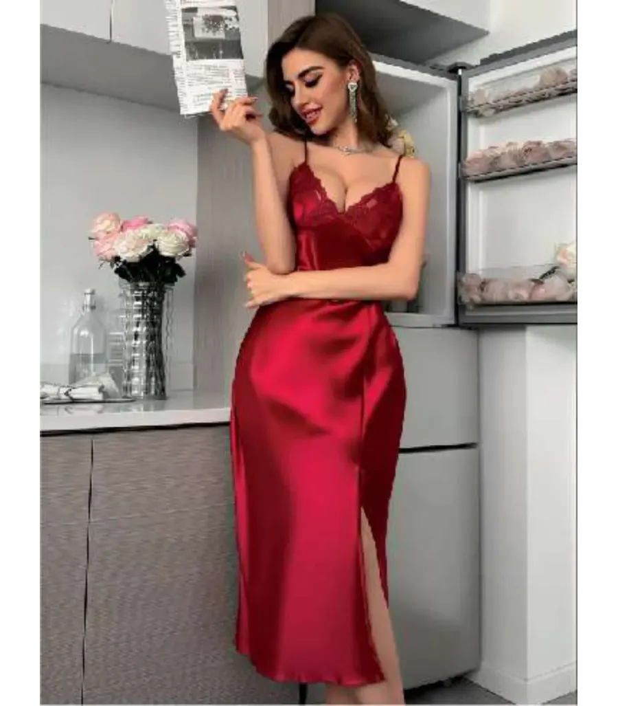 Passione Visatin Uzun Saten Gecelik 22001
