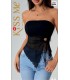 Kiss Me Bağlamalı Crop Bluz - Kod 5094
