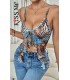 Kiss Me Bağlamalı Crop Bluz - Kod 5091