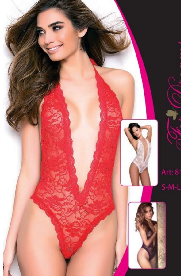 New Dreams Kırmızı Dantelli Bağcıklı Body