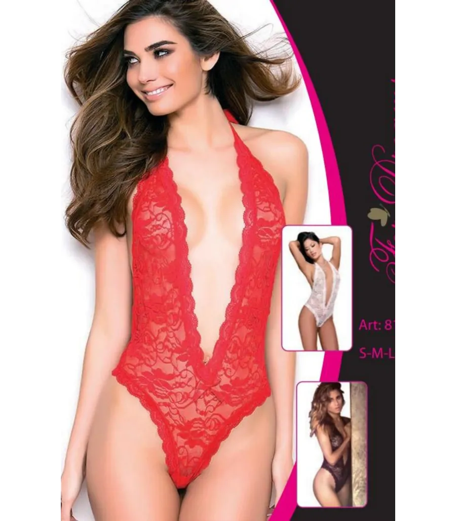 New Dreams Kırmızı Dantelli Bağcıklı Body