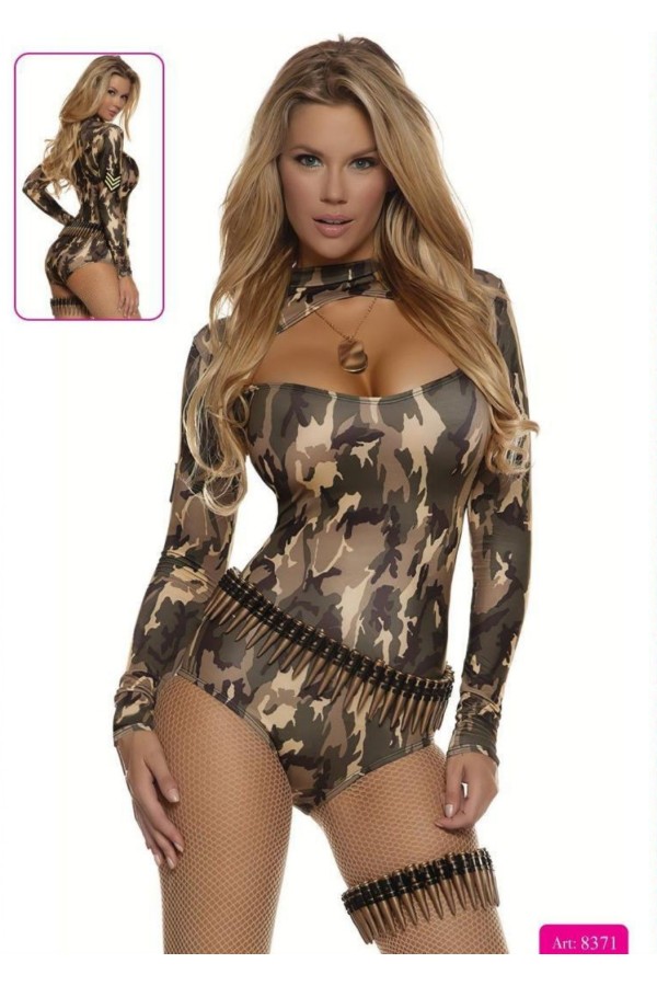 New Dreams Kamuflaj Desenli Uzun Kollu Body