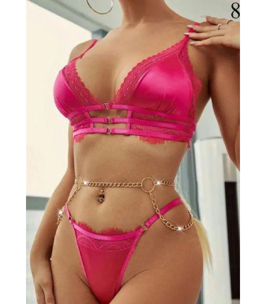 New Dreams Pembe Saten Zincir Detaylı Takım